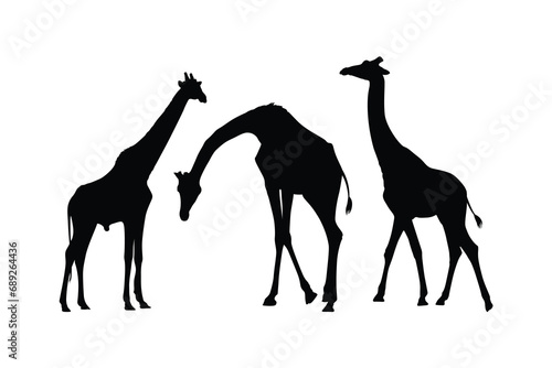Hand drawn giraffe silhouette design