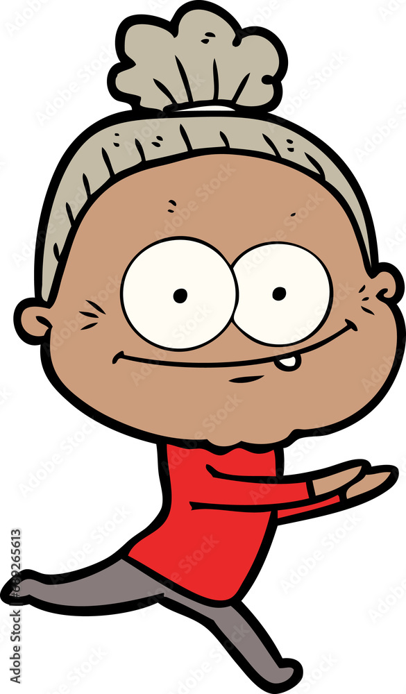 cartoon happy old woman cartoon happy old woman