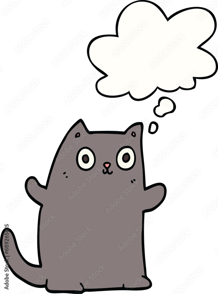 cartoon cat with thought bubble cartoon cat with thought bubble