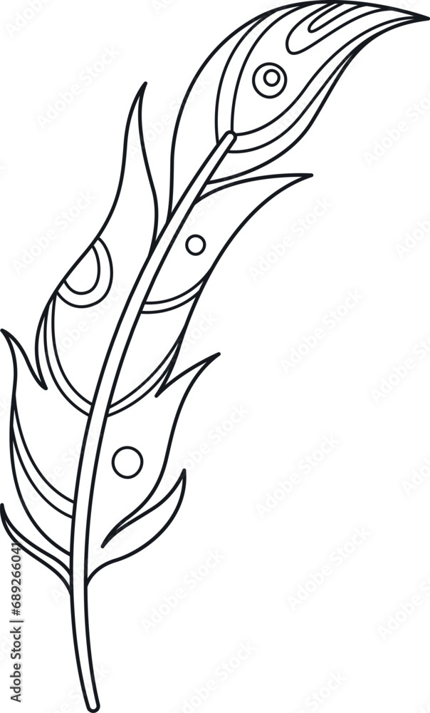 Obraz premium Feather Outline Boho