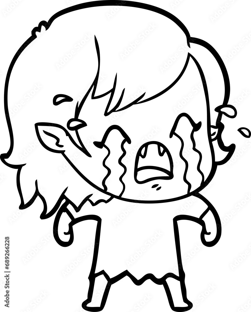 cartoon crying vampire girl