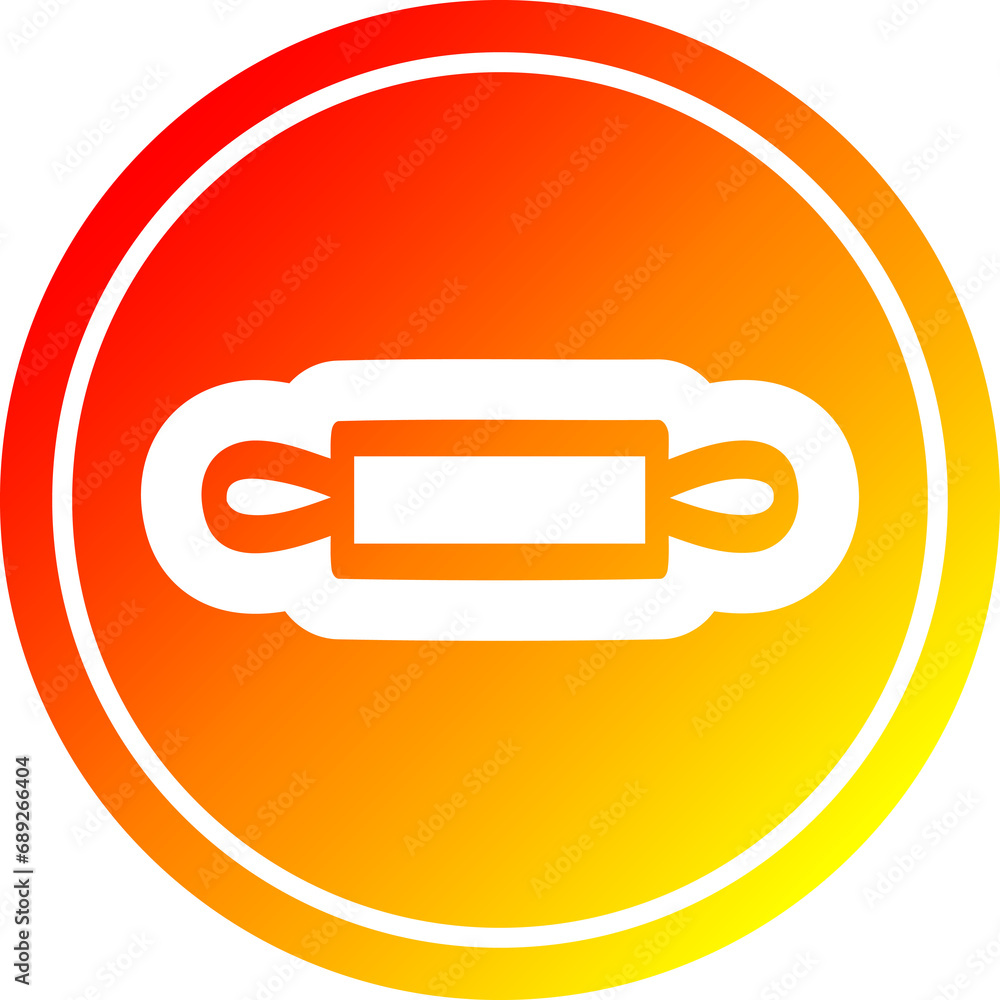 rolling pin circular icon with warm gradient finish rolling pin circular icon with warm gradient finish