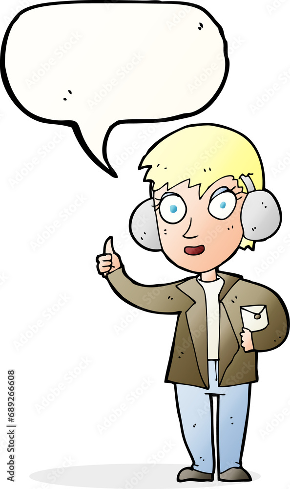 cartoon air force woman with speech bubble