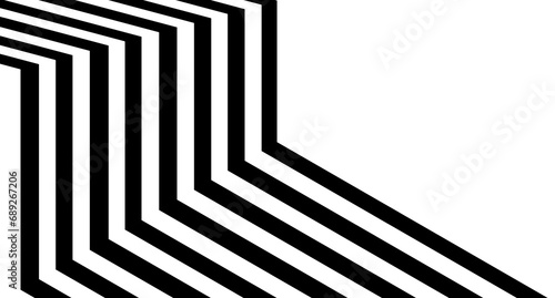 Abstract Lines Forming a Corner in Black and White, Monochrome Magic