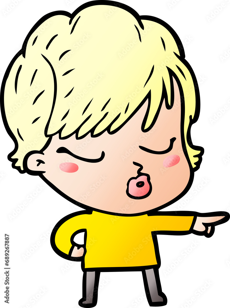 cartoon woman with eyes shut cartoon woman with eyes shut