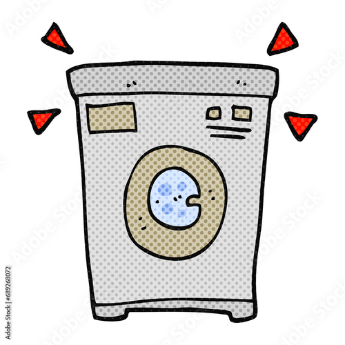 freehand drawn cartoon washing machine