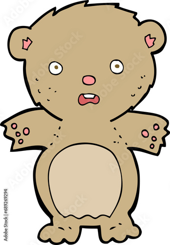 frightened teddy bear cartoon