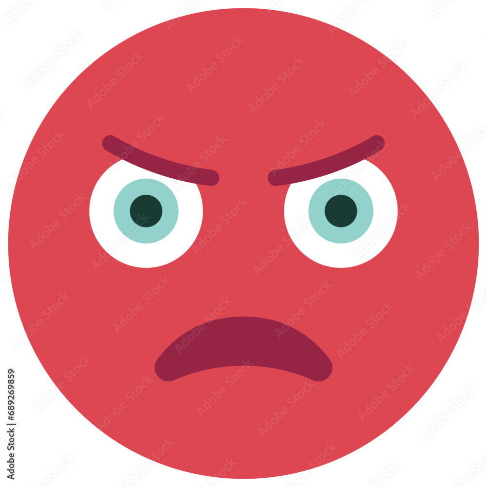 Fototapeta premium Angry Face Emoji Icon