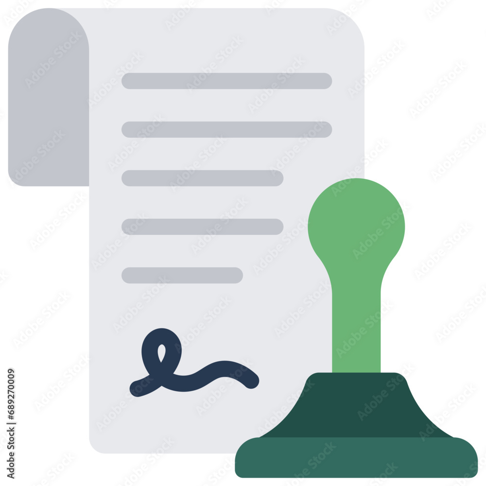 Stamp Contract Icon Stamp Contract Icon