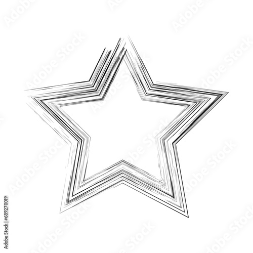 Grunge frame in star shape Vector illustration