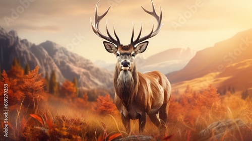 A deer that is realistic and has a natural background. © Elchin Abilov