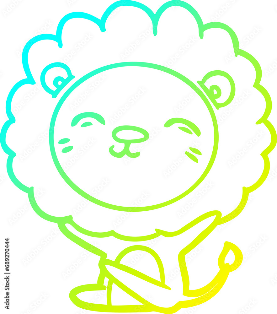 cold gradient line drawing of a cartoon lion cold gradient line drawing of a cartoon lion