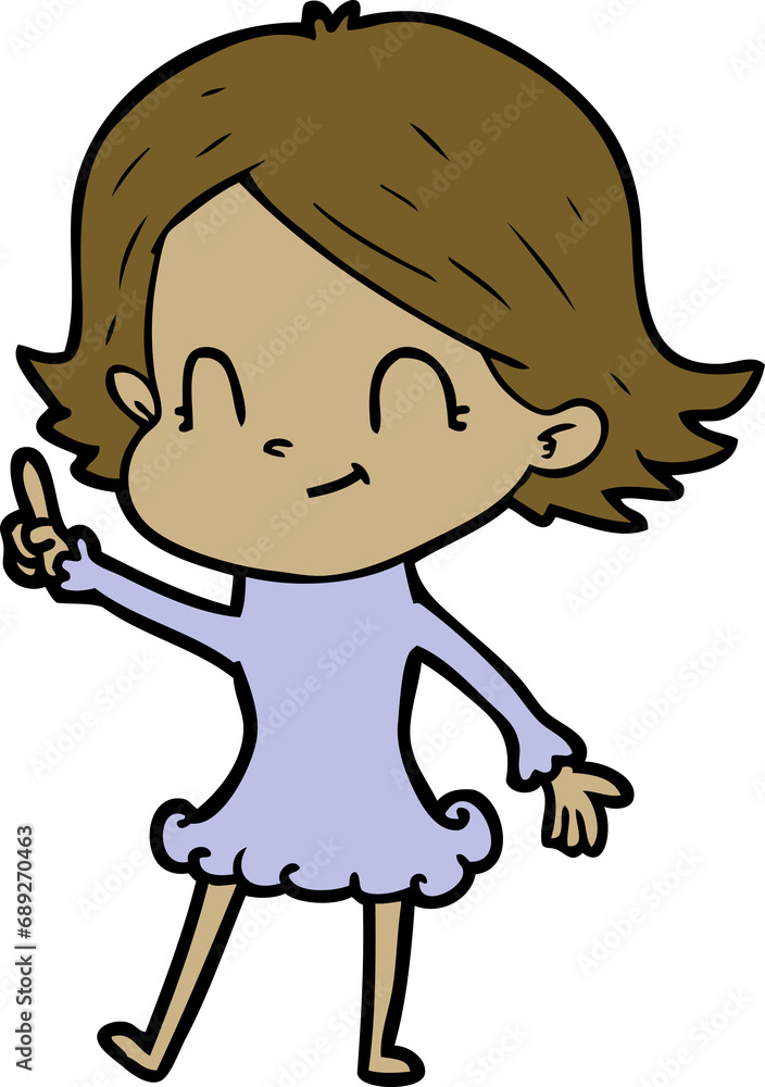 cartoon friendly girl