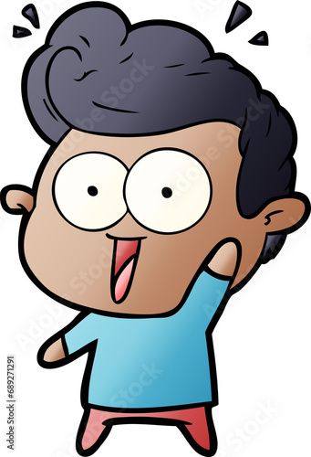 cartoon staring man