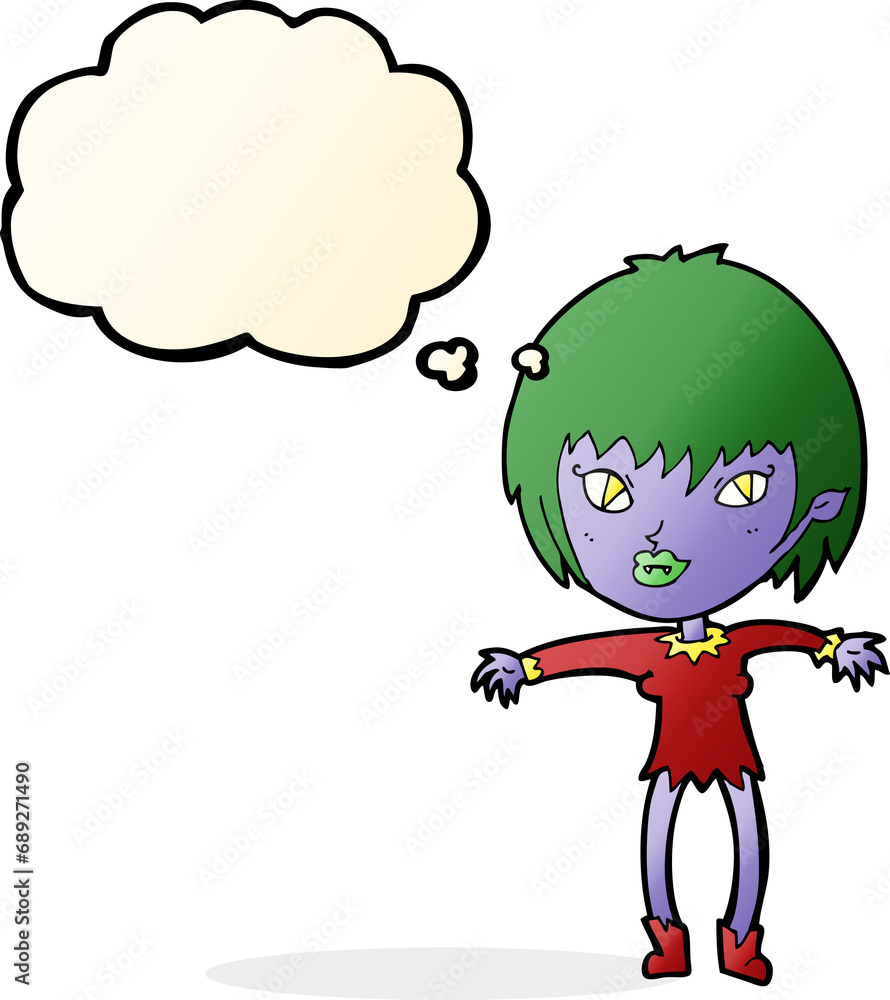 cartoon vampire girl with thought bubble cartoon vampire girl with thought bubble