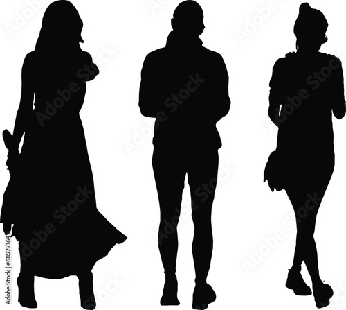 Group of Fashion Model Business Grils Silhouettes
