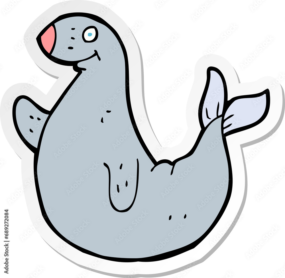 sticker of a cartoon seal sticker of a cartoon seal