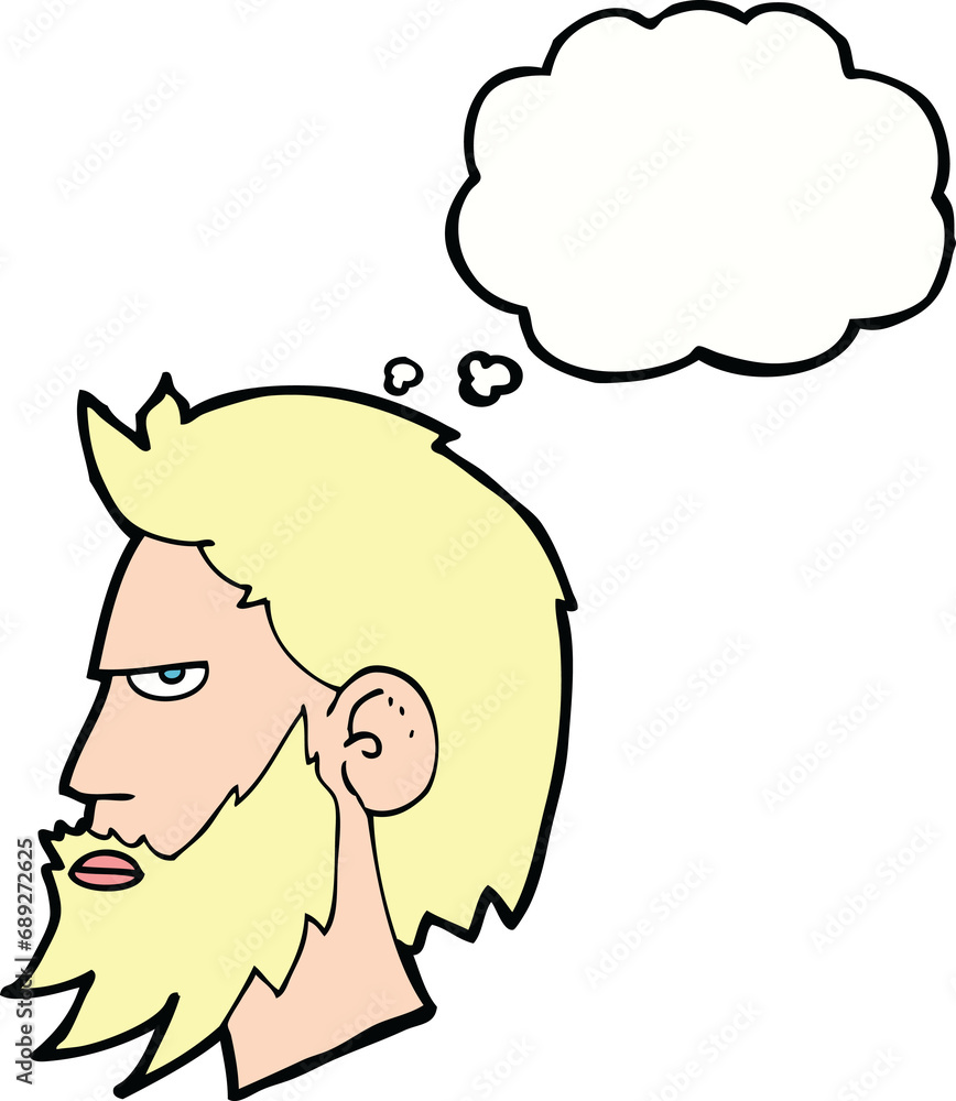 cartoon man with beard with thought bubble cartoon man with beard with thought bubble