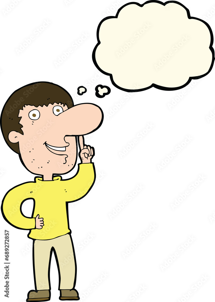 cartoon man with idea with thought bubble cartoon man with idea with thought bubble