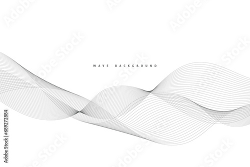 Lines for the Background. Black Stripes on a White Background. Curved Wavy Line, Smooth Stripe.