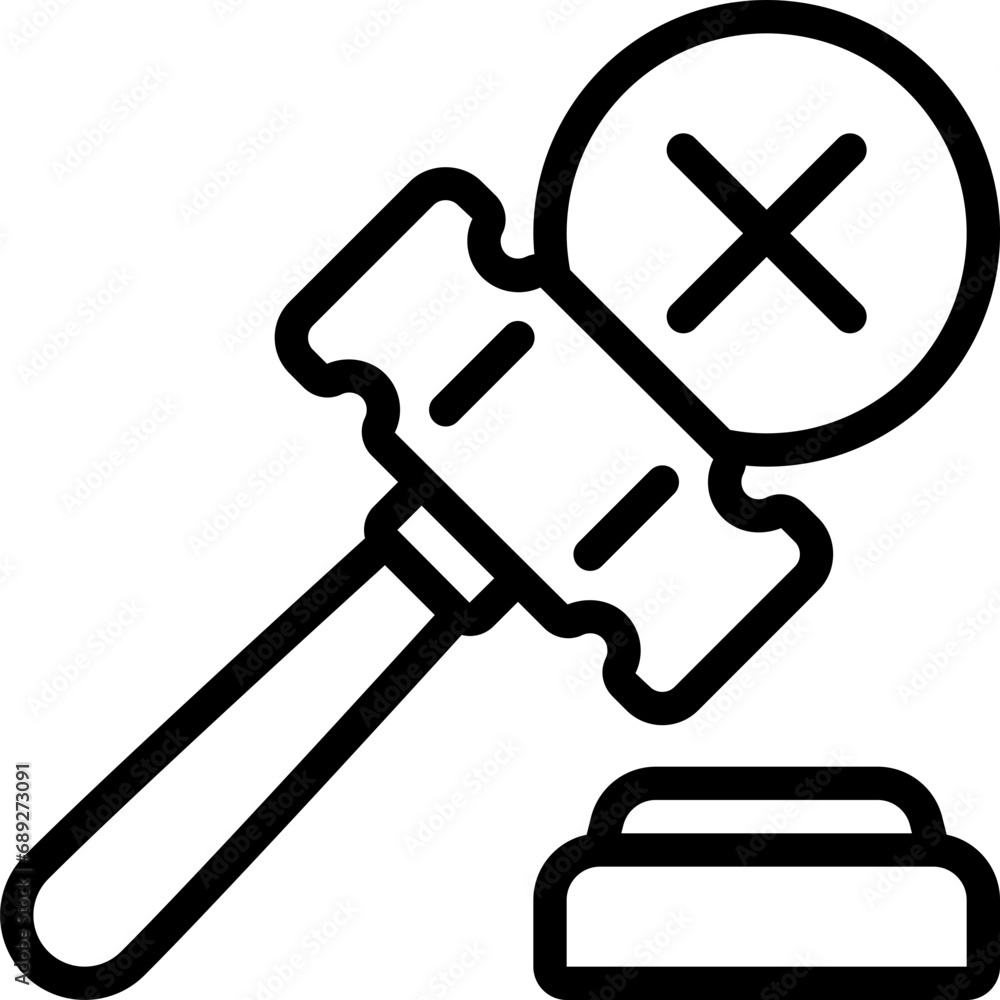 Judge Gavel Rejection Icon Judge Gavel Rejection Icon
