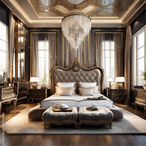 royal kingsize bedroom | Generative AI photo