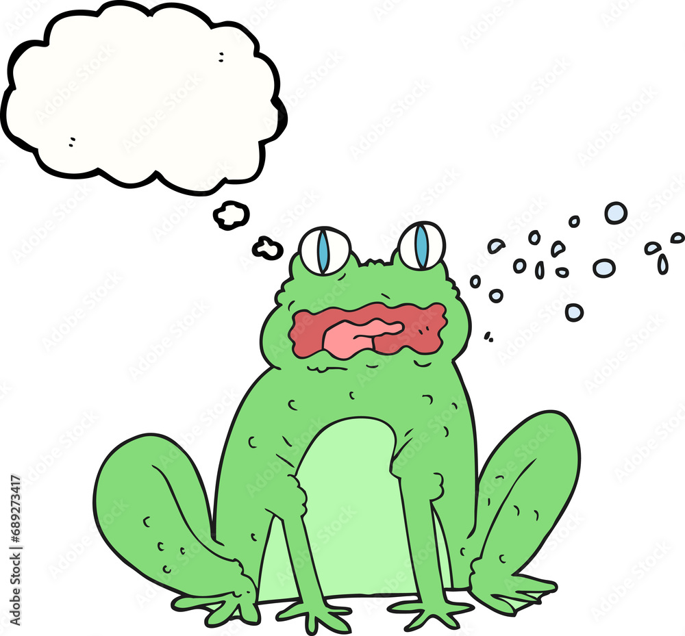 freehand drawn thought bubble cartoon burping frog freehand drawn thought bubble cartoon burping frog