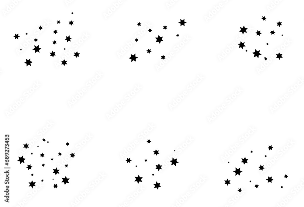Shooting Star Black.
Shooting star with an elegant star trail on a white background. Festive star sprinkles, powder. Vector png.