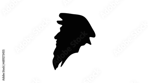 Guillaume Farel, black isolated silhouette