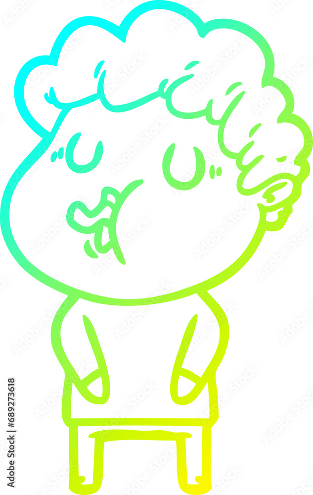 cold gradient line drawing of a cartoon man singing cold gradient line drawing of a cartoon man singing