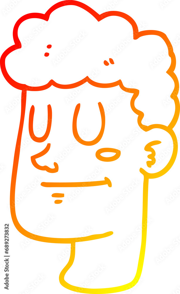 Obraz premium warm gradient line drawing of a cartoon male face