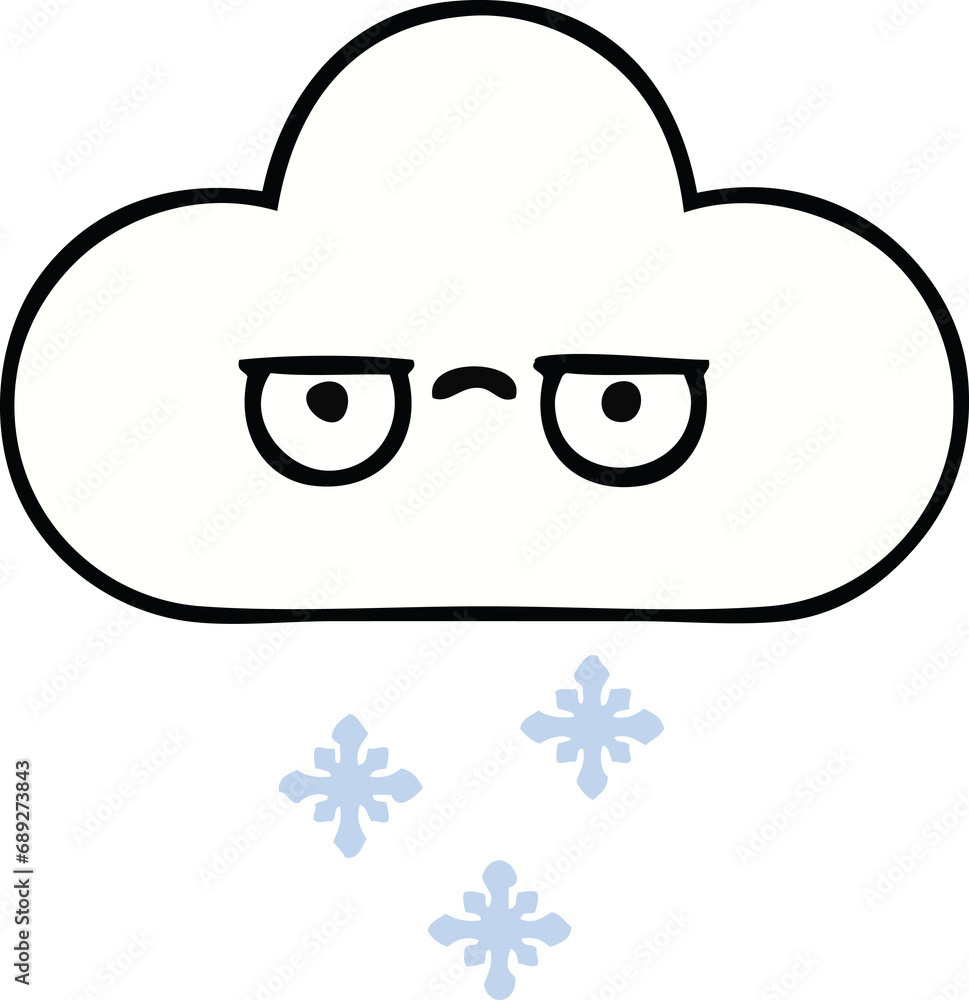 cute cartoon of a snow cloud cute cartoon of a snow cloud