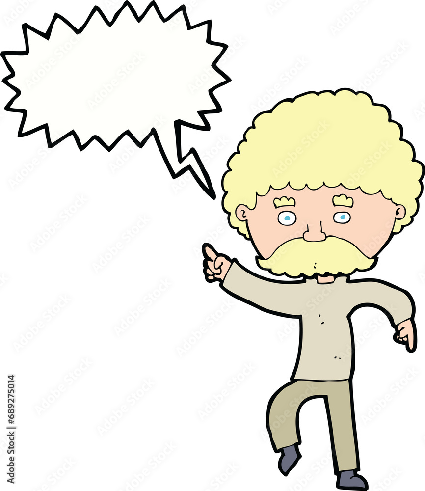cartoon seventies style man disco dancing with speech bubble cartoon seventies style man disco dancing with speech bubble