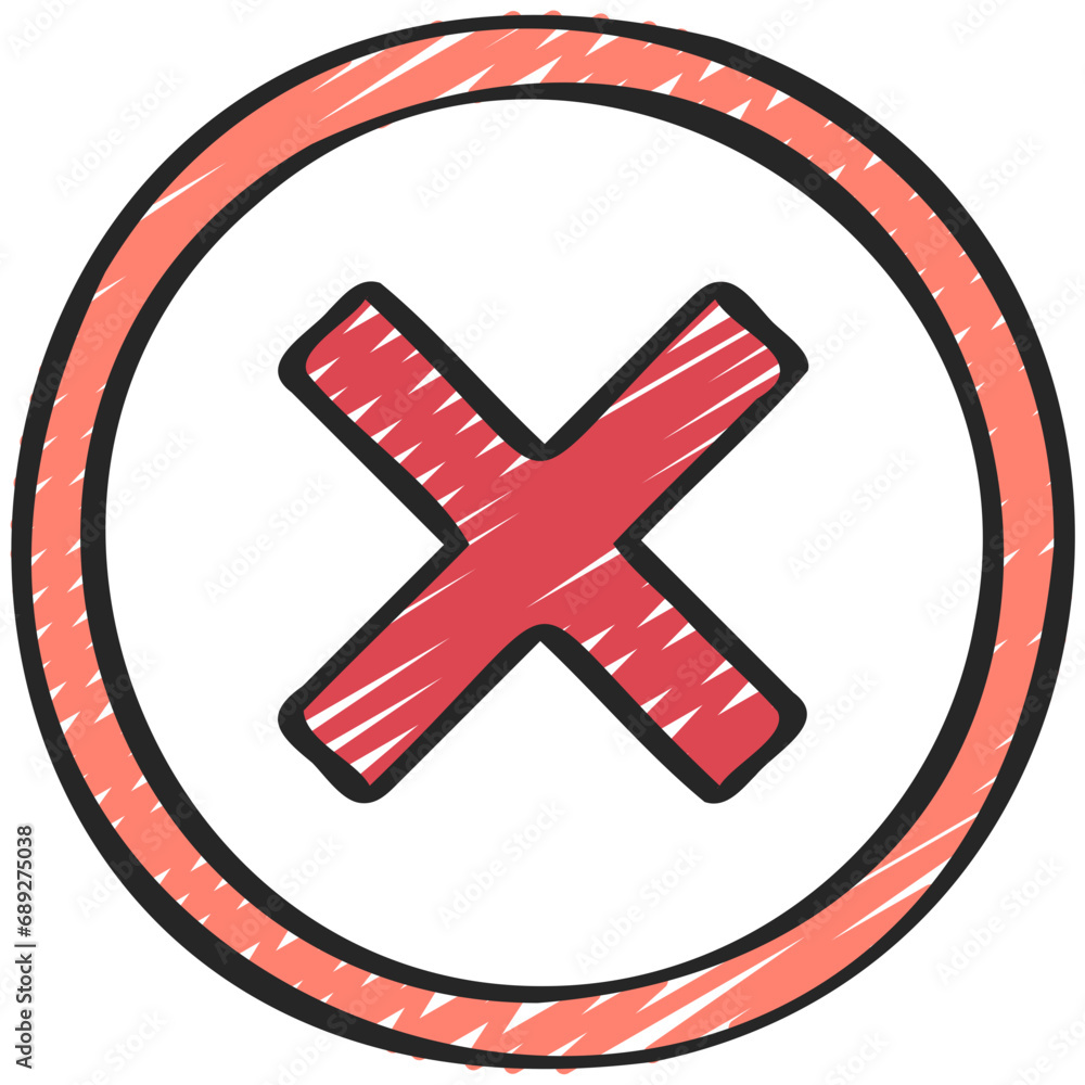 Fototapeta premium Cross In Thick Circle Icon