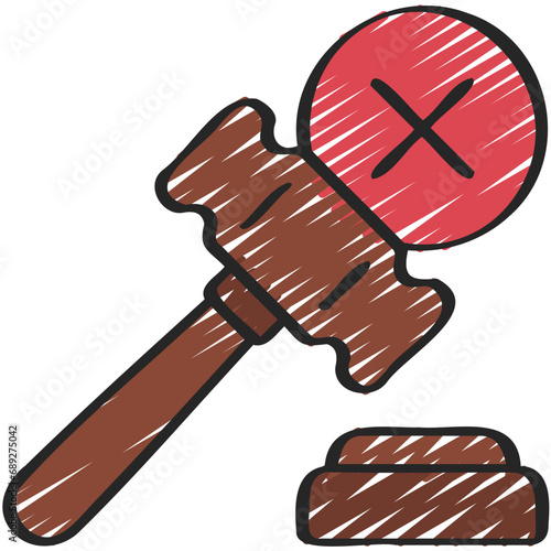 Judge Gavel Rejection Icon