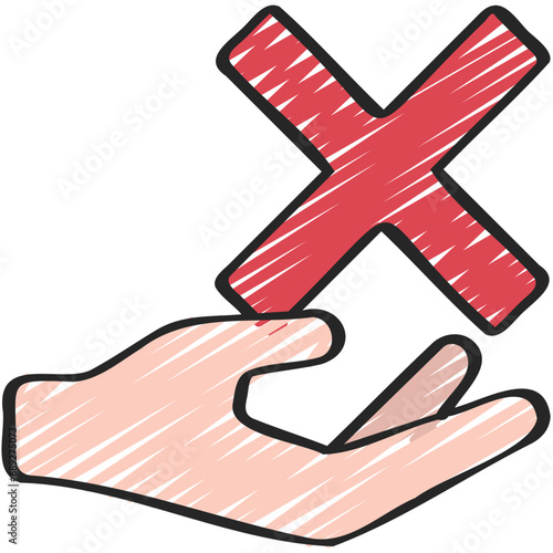 Give Rejection Cross Icon