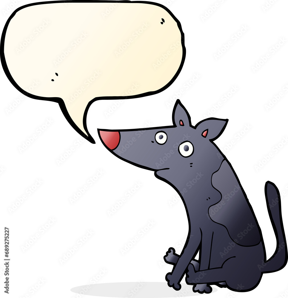 cartoon dog with speech bubble cartoon dog with speech bubble