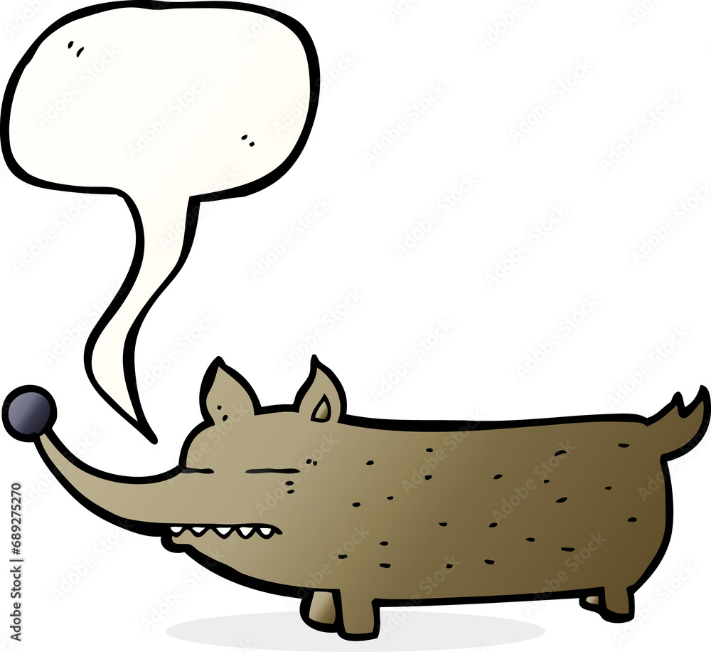 cartoon funny little dog with speech bubble cartoon funny little dog with speech bubble
