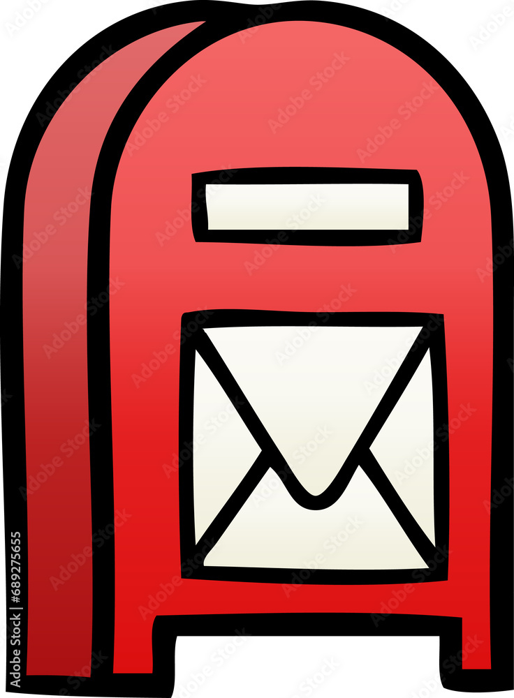 gradient shaded cartoon of a mail box gradient shaded cartoon of a mail box