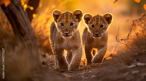 A glimpse of lion cubs in their natural habitat © Ruslan