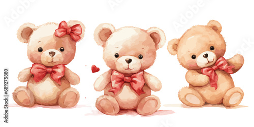 Velentine's teddy bears vectors