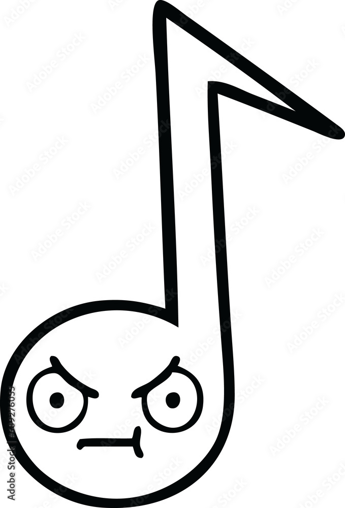 line drawing cartoon of a musical note line drawing cartoon of a musical note