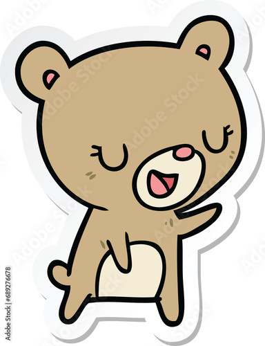 sticker of a cartoon bear