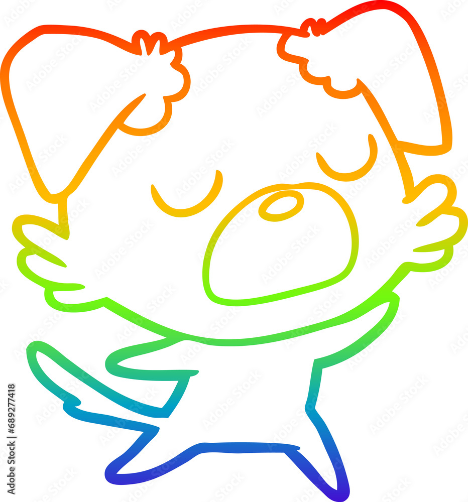rainbow gradient line drawing of a cartoon dog rainbow gradient line drawing of a cartoon dog