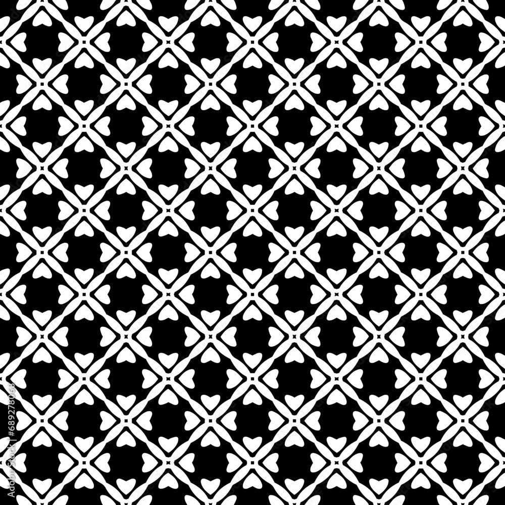 Black and white seamless abstract pattern. Background and backdrop. Grayscale ornamental design. Mosaic ornaments. Vector graphic illustration. EPS10. Black and white seamless abstract pattern. Background and backdrop. Grayscale ornamental design. Mosaic ornaments. Vector graphic illustration. EPS10.