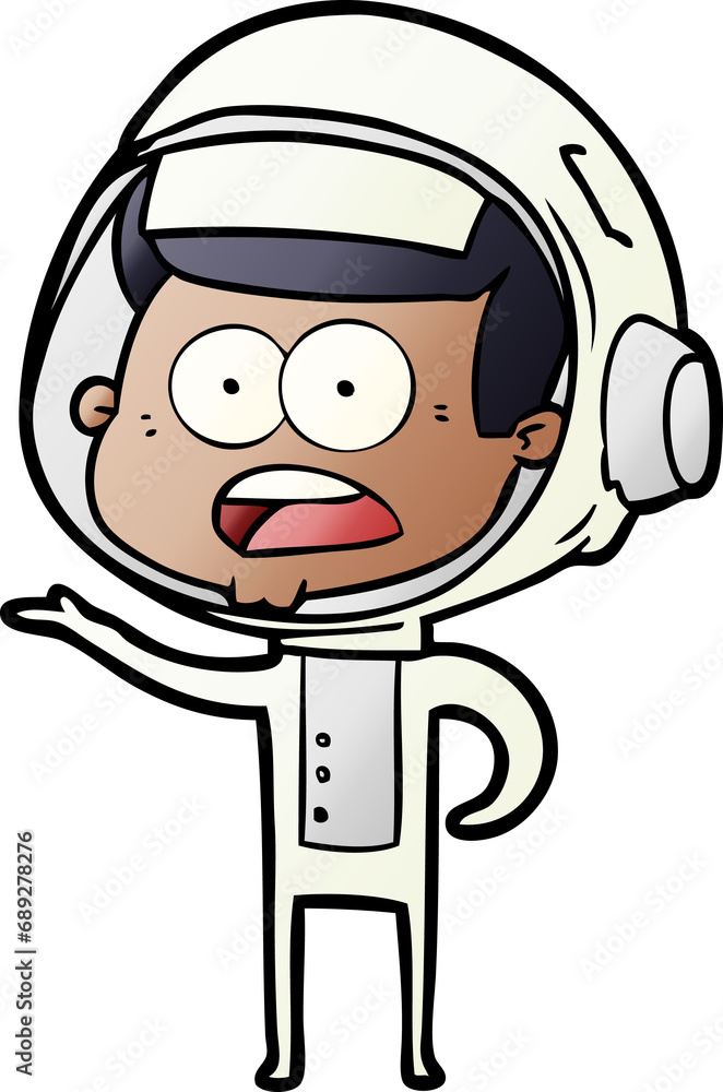 cartoon surprised astronaut