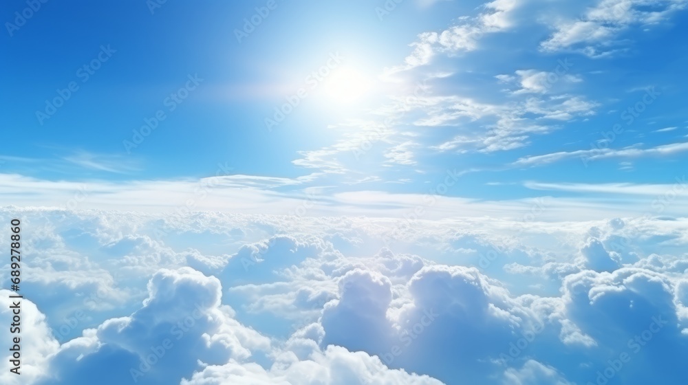 Fototapeta premium beautiful cumulus clouds in the blue sky.