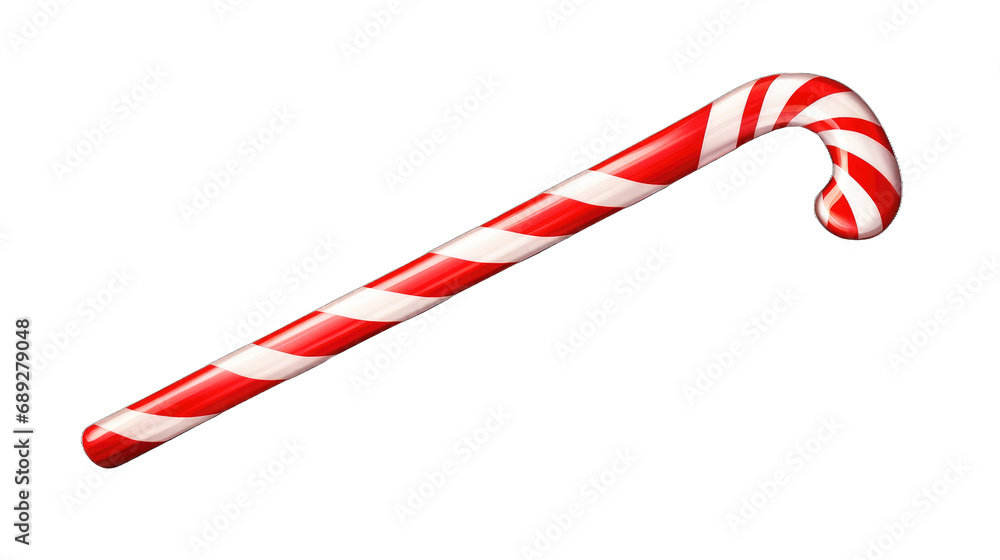 a striped red and white candy cane for a food-themed, photorealistic illustration in a PNG format, cutout, and isolated a striped red and white candy cane for a food-themed, photorealistic illustration in a PNG format, cutout, and isolated