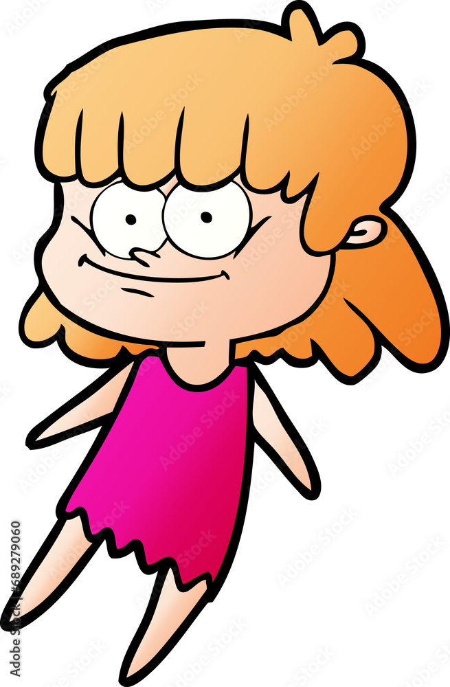 cartoon smiling woman