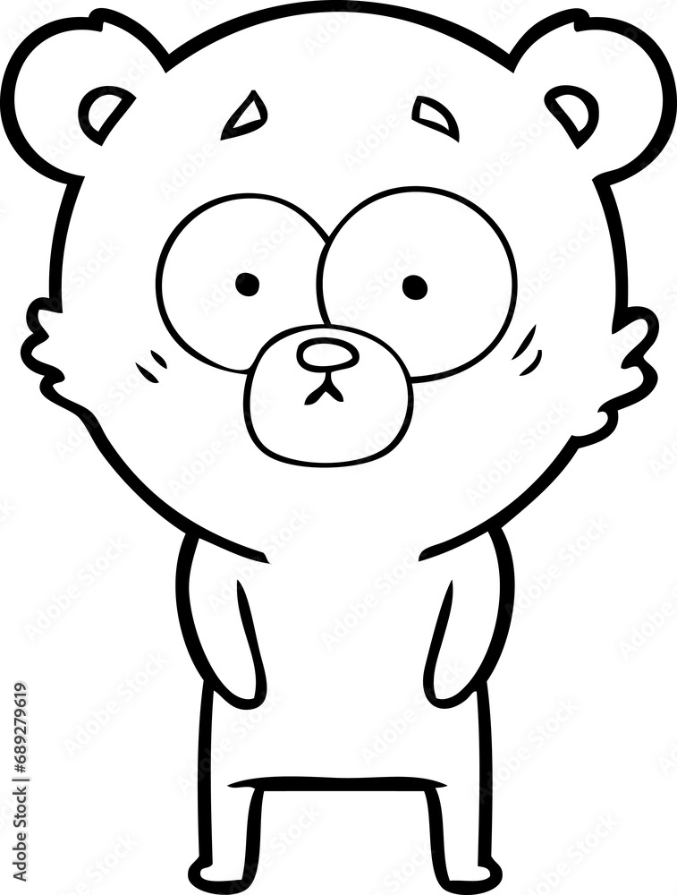 Naklejka premium surprised polar bear cartoon